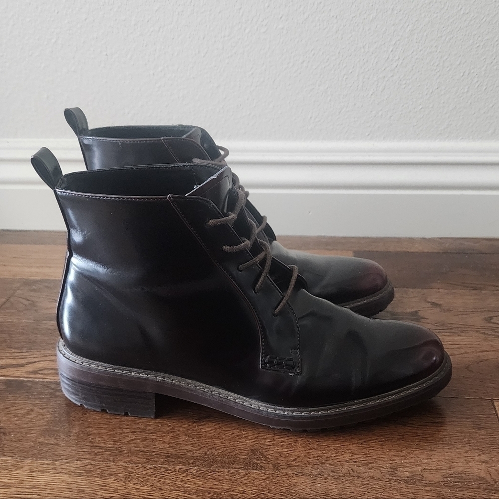 Zara Basic Collection Lace-up Boots with Ombre Toe size 39 / US 8